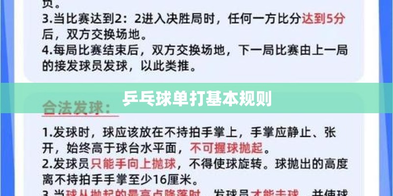 乒乓球单打基本规则