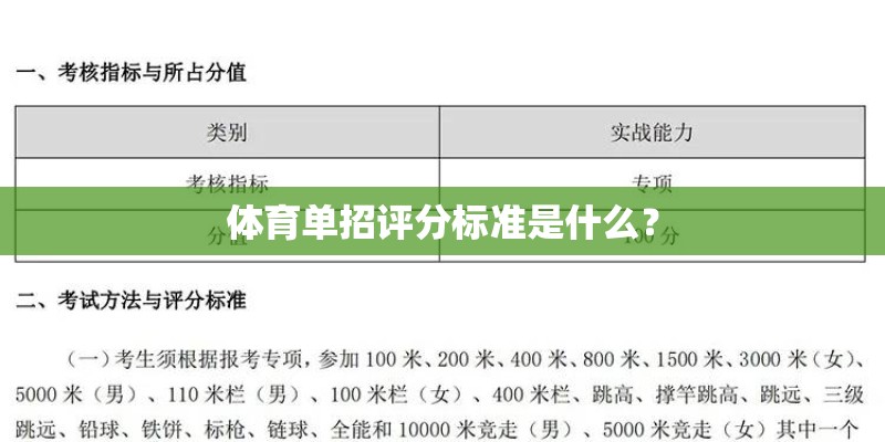 体育单招评分标准是什么？