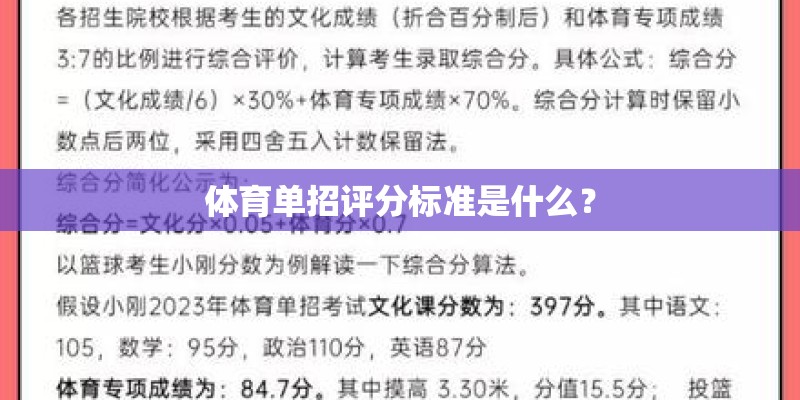 体育单招评分标准是什么？