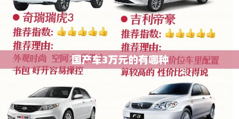 国产车3万元的有哪种
