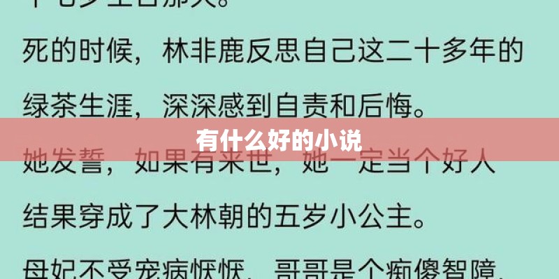 有什么好的小说