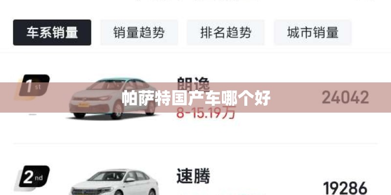 帕萨特国产车哪个好