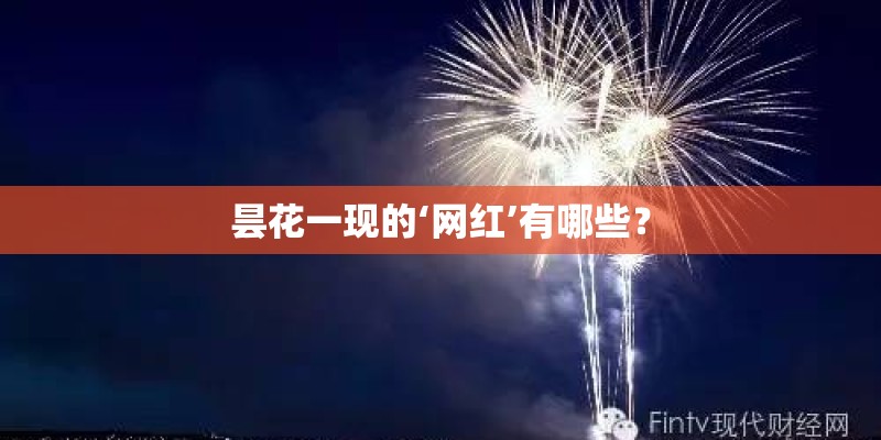 昙花一现的‘网红’有哪些？