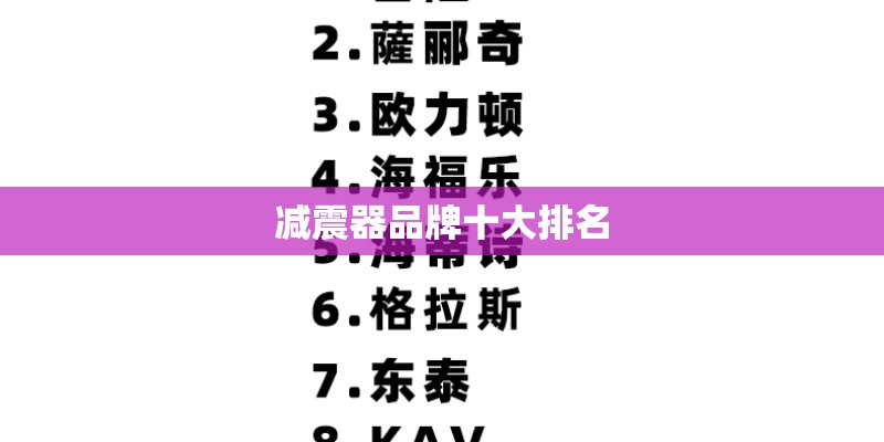 减震器品牌十大排名