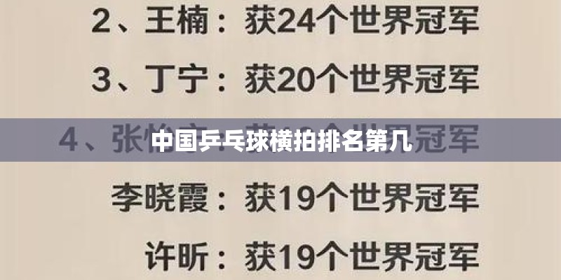 中国乒乓球横拍排名第几