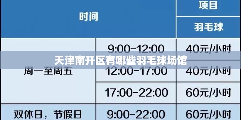 天津南开区有哪些羽毛球场馆 天津南开区有哪些羽毛球场馆