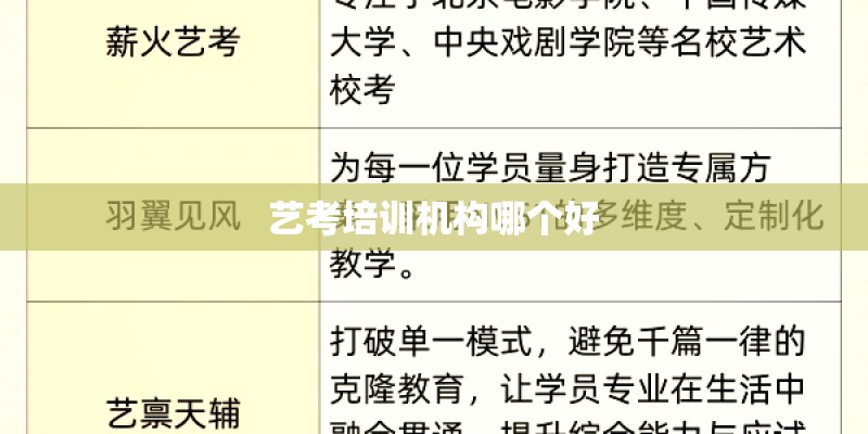 艺考培训机构哪个好