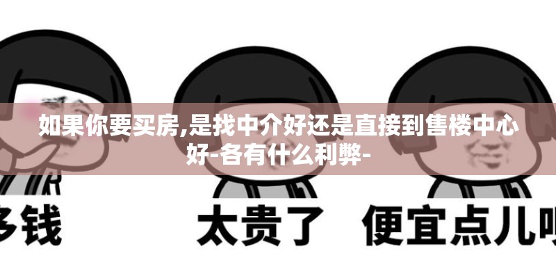 如果你要买房,是找中介好还是直接到售楼中心好-各有什么利弊- 如果你要买房,是找中介好还是直接到售楼中心好-各有什么利弊-