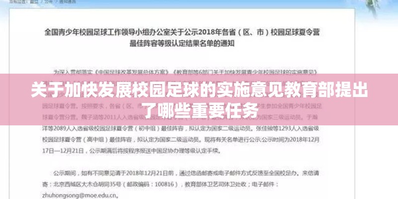 关于加快发展校园足球的实施意见教育部提出了哪些重要任务 关于加快发展校园足球的实施意见教育部提出了哪些重要任务