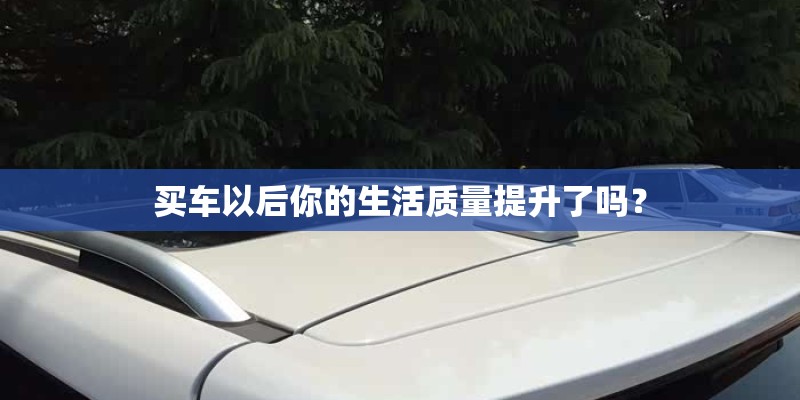 买车以后你的生活质量提升了吗？