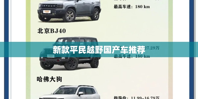 新款平民越野国产车推荐