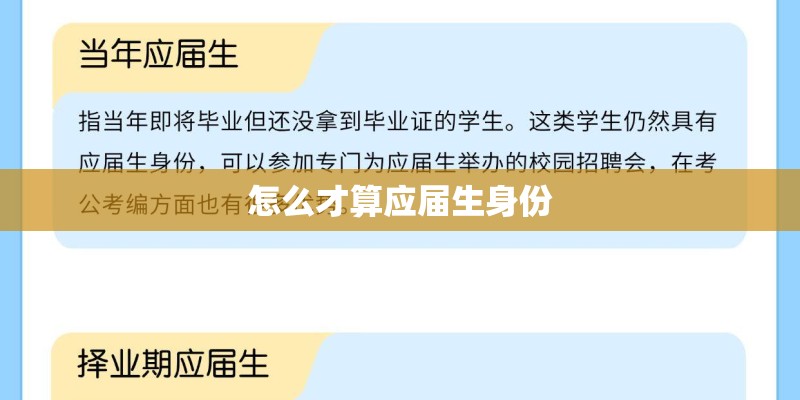 怎么才算应届生身份