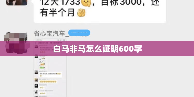 白马非马怎么证明600字