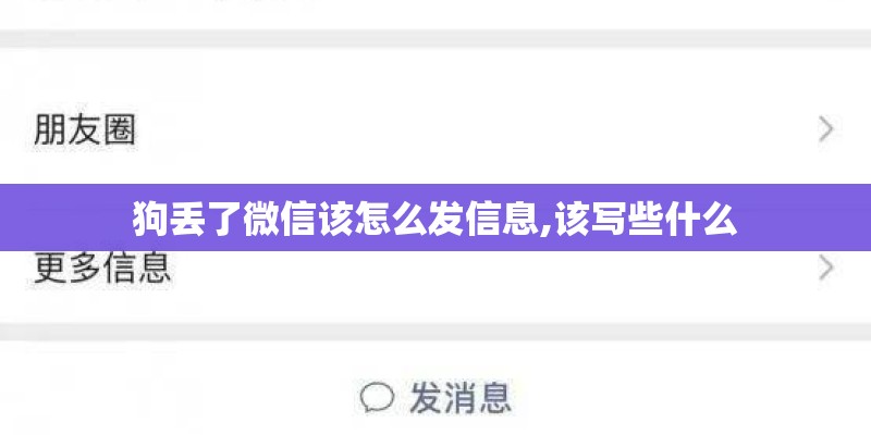 狗丢了微信该怎么发信息,该写些什么