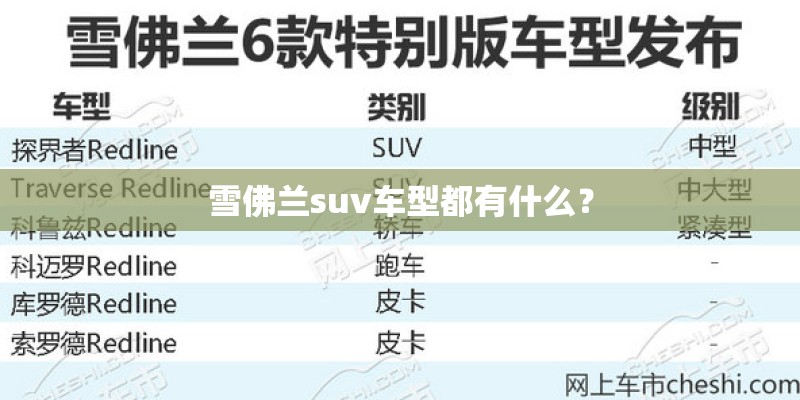 雪佛兰suv车型都有什么？