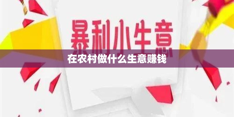在农村做什么生意赚钱