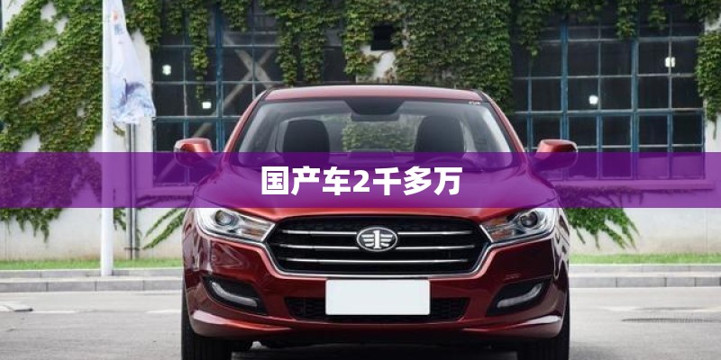 国产车2千多万