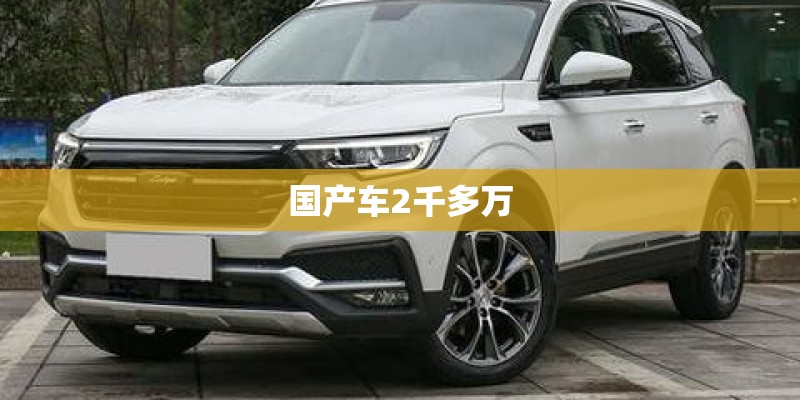 国产车2千多万