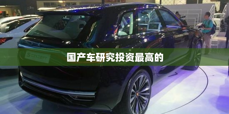 国产车研究投资最高的