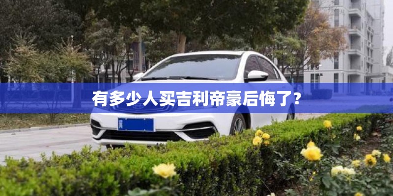 有多少人买吉利帝豪后悔了？
