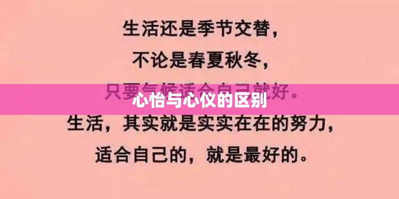 心怡与心仪的区别