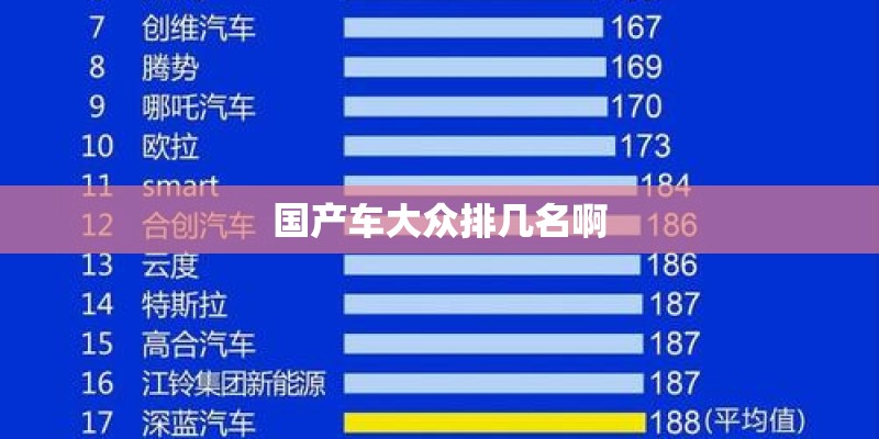 国产车大众排几名啊