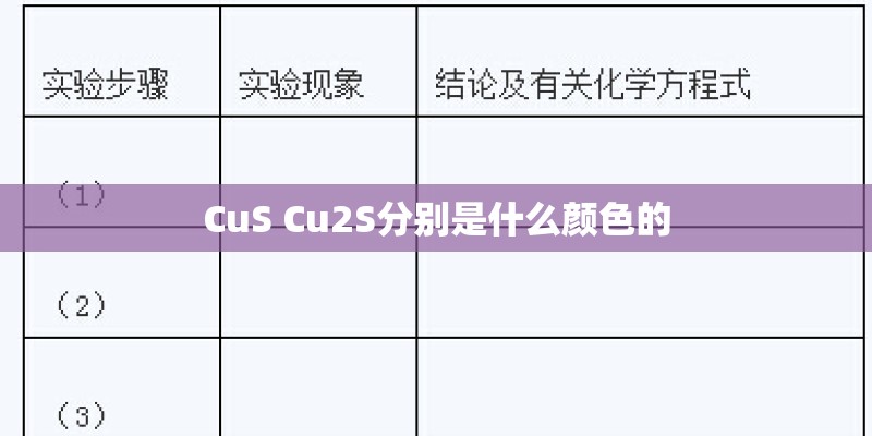 CuS Cu2S分别是什么颜色的