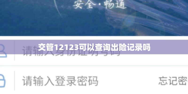 交管12123可以查询出险记录吗