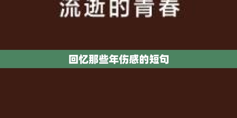 回忆那些年伤感的短句