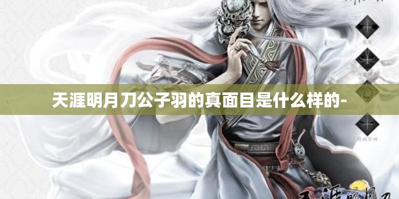 天涯明月刀公子羽的真面目是什么样的-