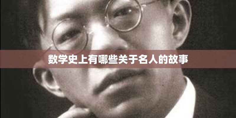 数学史上有哪些关于名人的故事